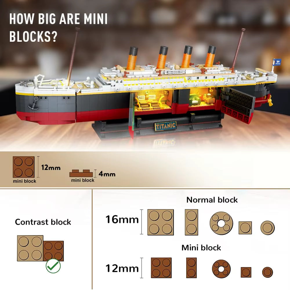 Titanic Ship Model with LED (2-in-1)