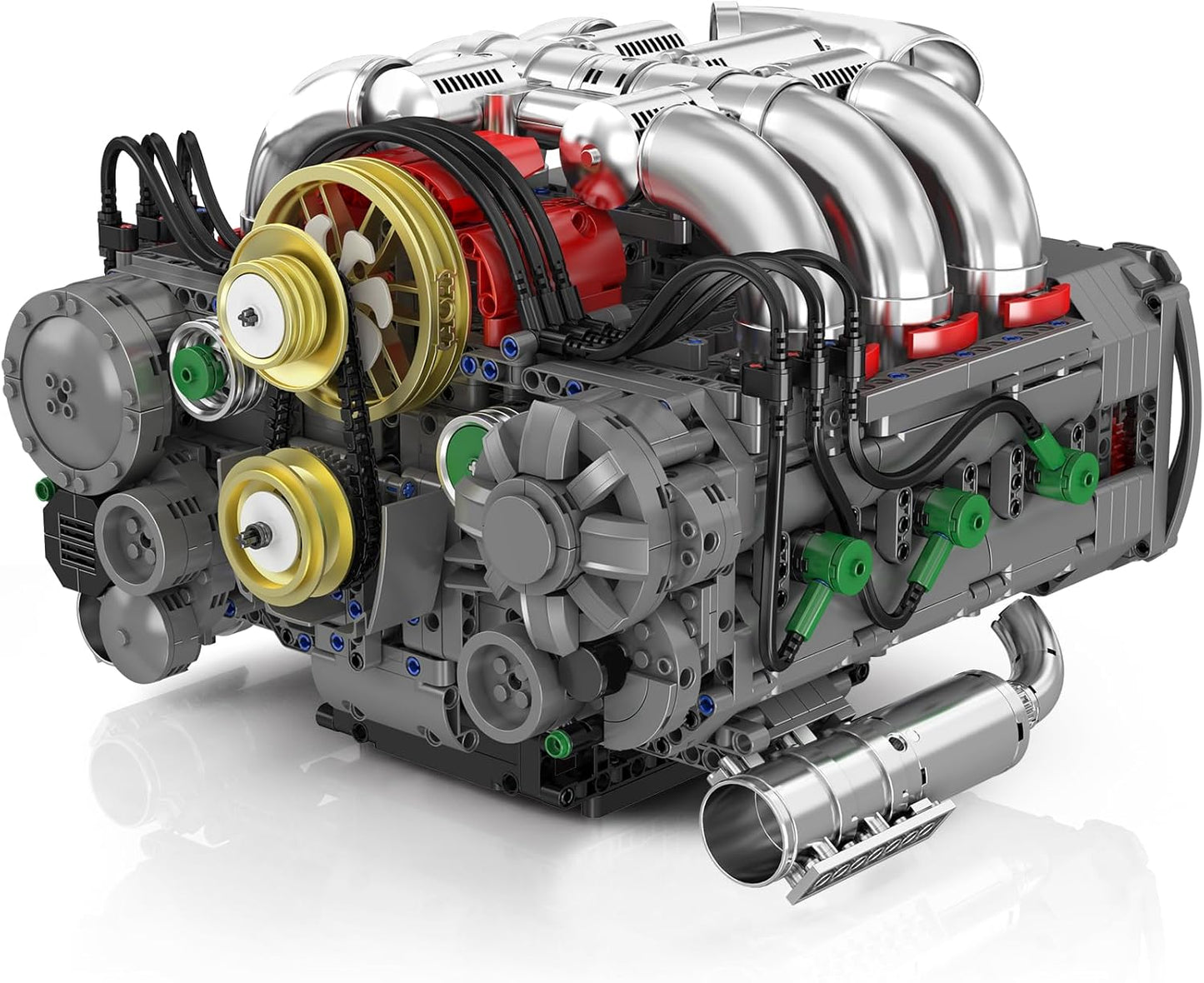 Flat V8 Engine Model (Motorized, 2375+ Pcs)