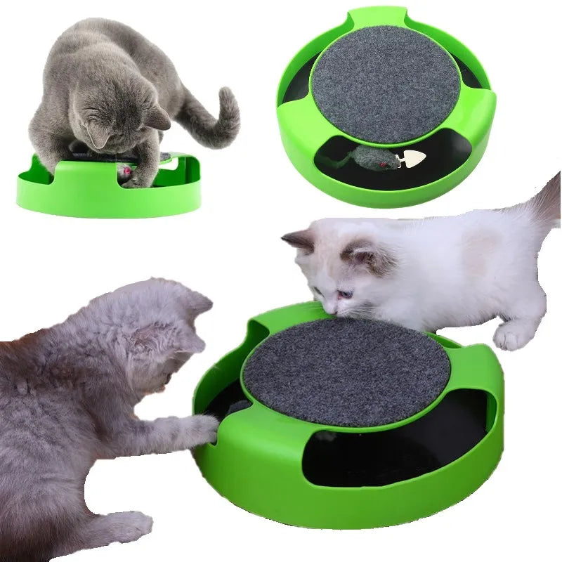 Interactive Cat Toy Turntable Roller Mouse - Intelligent Training Track and Scratching Accessory for Pets