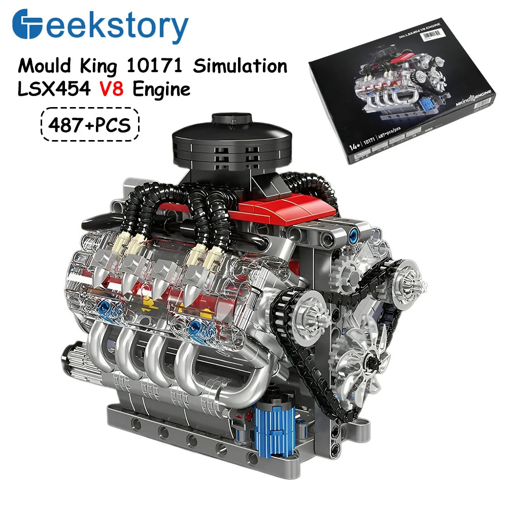 LSX454 V8 Engine Motorized Model (487+ Pcs)