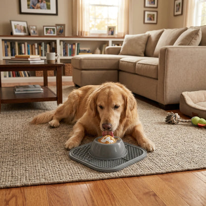 PLOSIF Slow Feeder Dog Bowl - Anti-Slip Ball-In Design for Liquid Treats, 3/4 Cup Bone Broth Yogurt Lick Toy for Small Medium Large Breeds, Slow Feeders for Dietary Supplement/Post-Op Nutrition, Pet Supplies Dog Accessories, Feeder Bowl Bowls