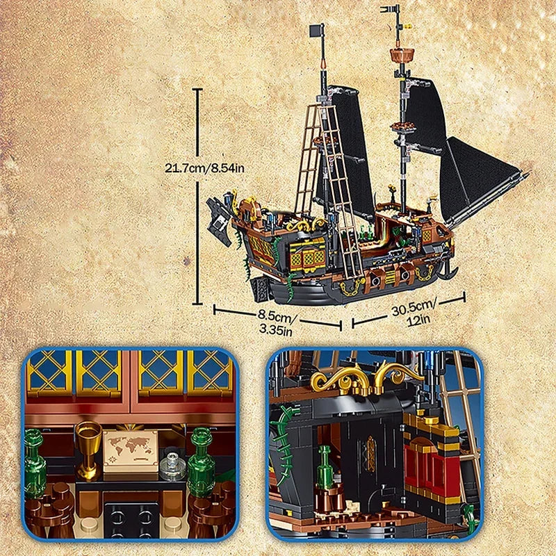 Pirate Sailboat Desktop Model