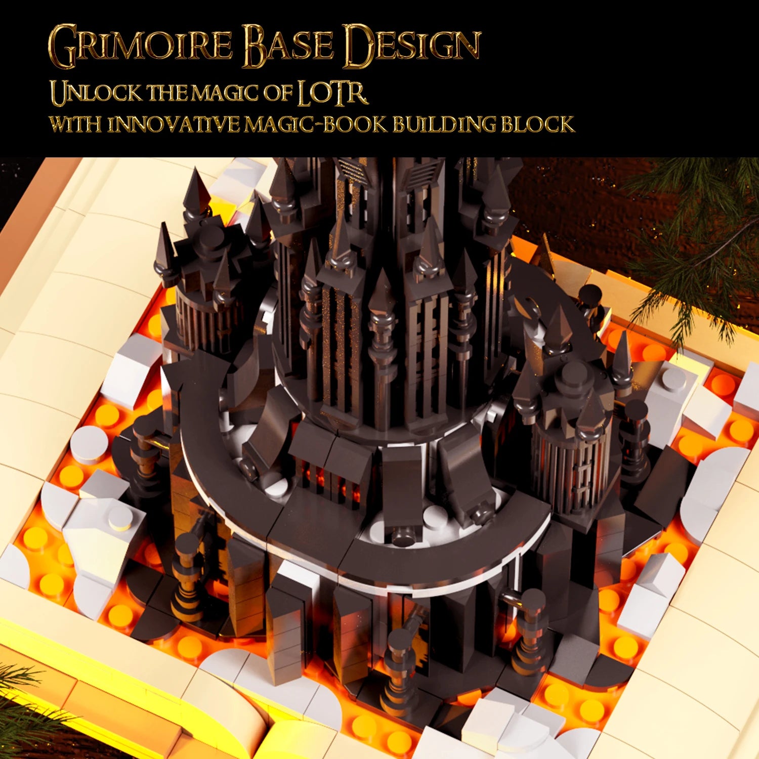 Black Tower Magic Book (966+ Pcs, with Lights)
