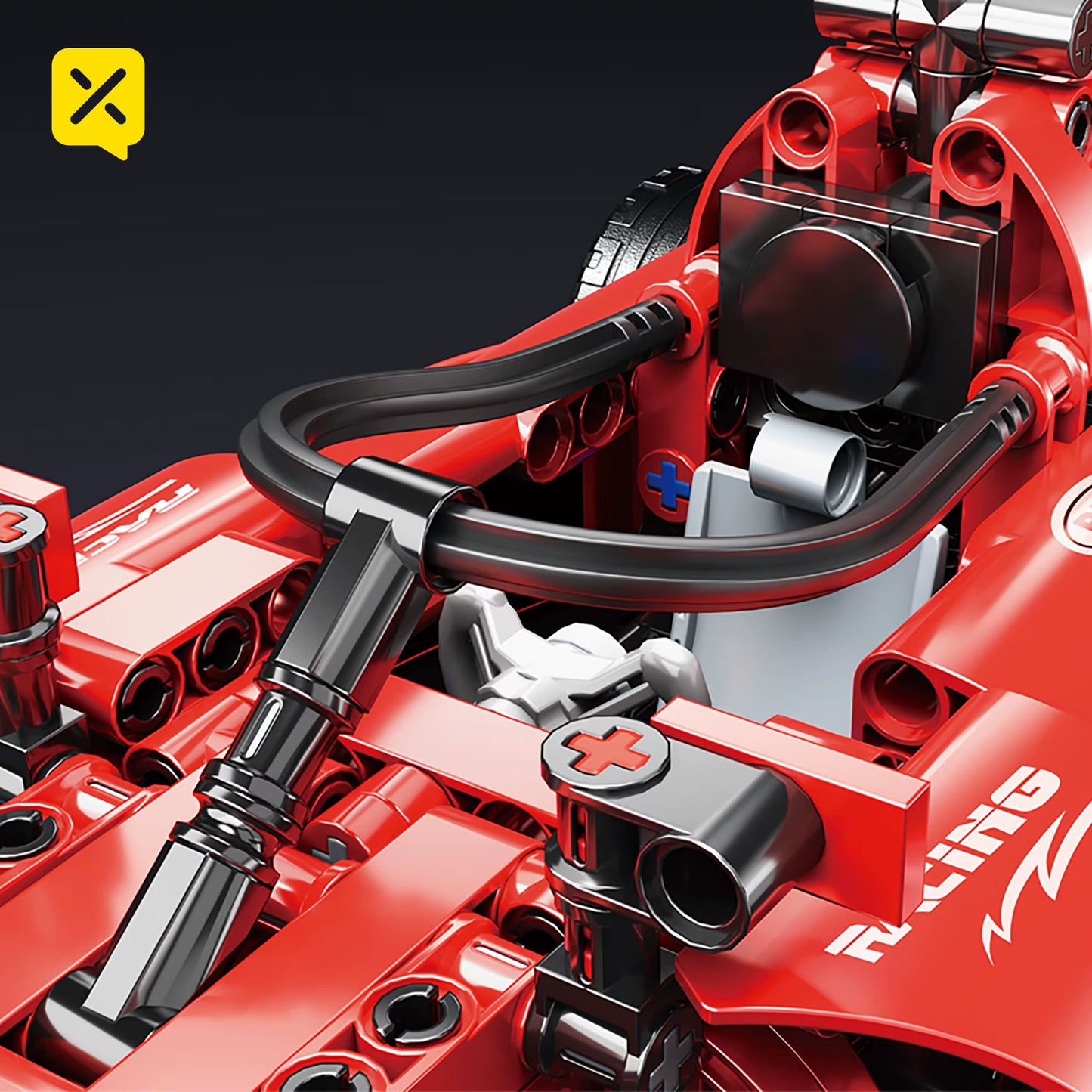 1:18 Red RC Race Car Set (455+ Pcs)