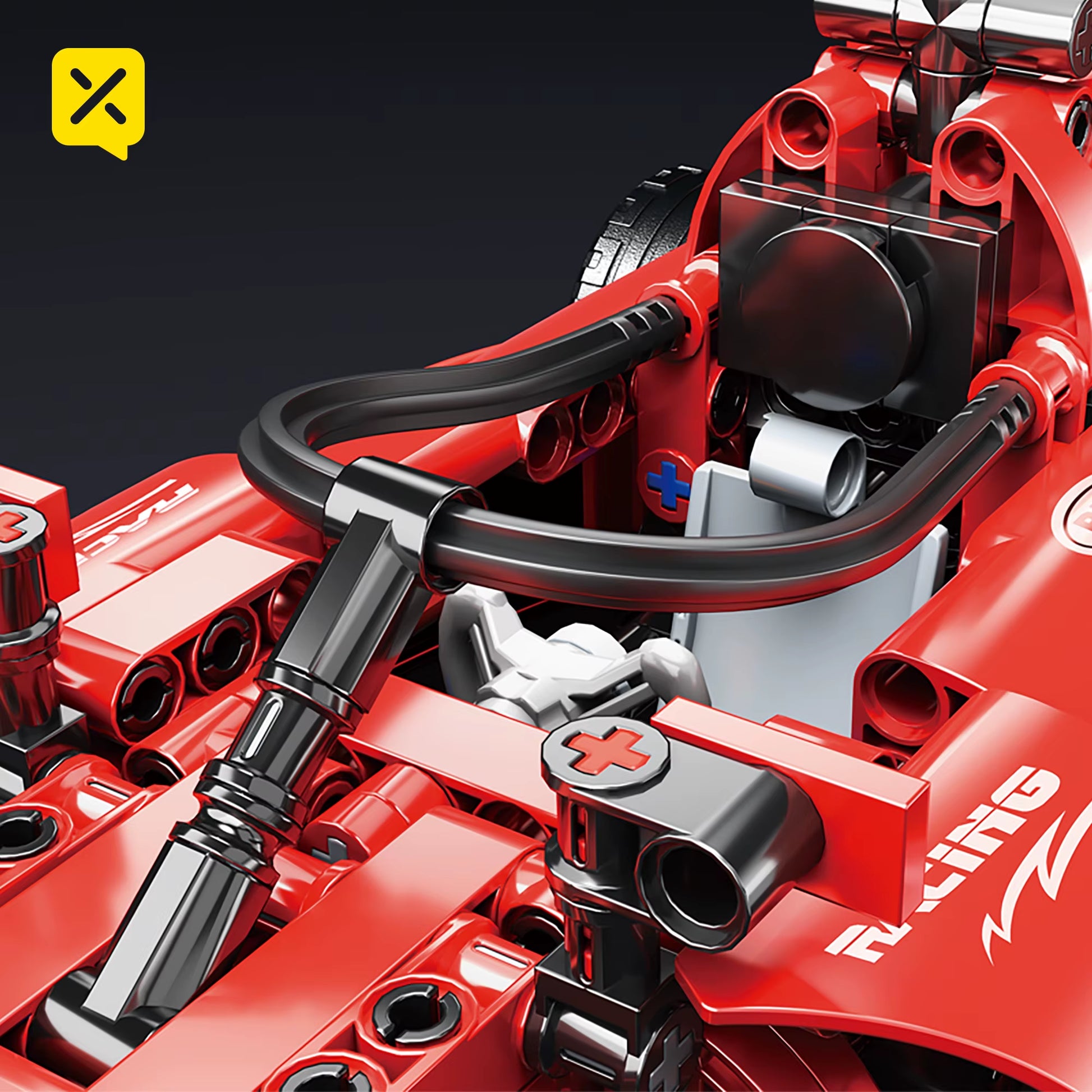 1:18 Red RC Race Car Set (455+ Pcs)