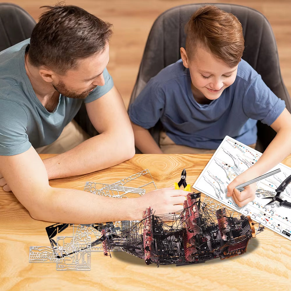 Queen Anne's Revenge Pirate Ship (3D Metal Puzzle)