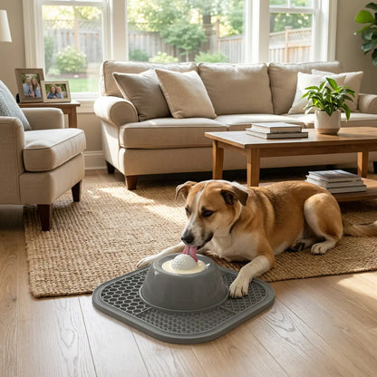 PLOSIF Slow Feeder Dog Bowl - Anti-Slip Ball-In Design for Liquid Treats, 3/4 Cup Bone Broth Yogurt Lick Toy for Small Medium Large Breeds, Slow Feeders for Dietary Supplement/Post-Op Nutrition, Pet Supplies Dog Accessories, Feeder Bowl Bowls