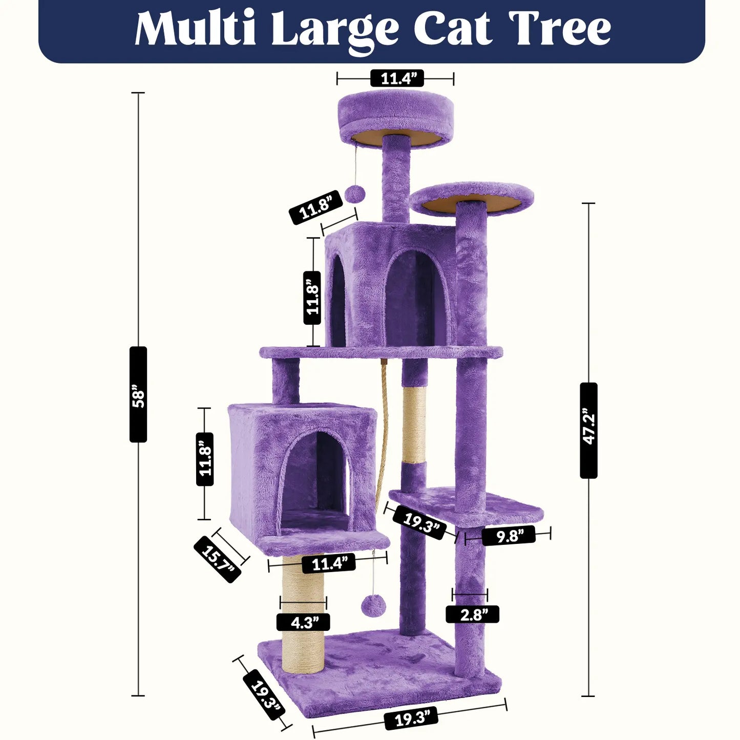 [Dealsforyoudays]Wecharmer Cat Tree / Tower for Indoor with Green Leaves, Cat Condo Cozy Plush House with Hang Ball, Pet Furniture with Scratching Posts Cat Tree,Summerwins