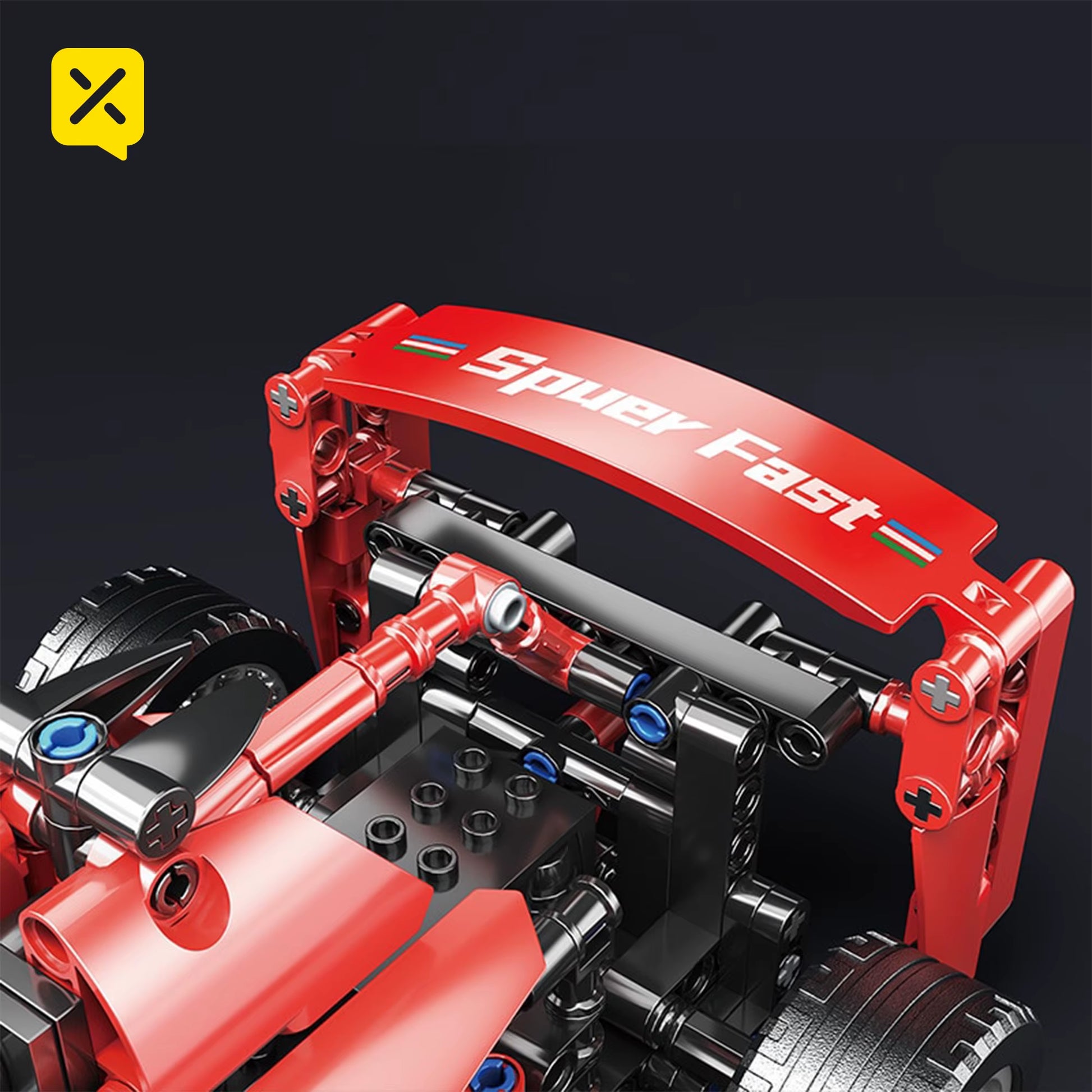 1:18 Red RC Race Car Set (455+ Pcs)