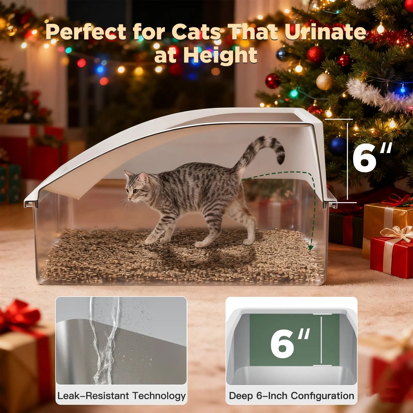 AIPERRO XL Stainless Steel Cat Litter Box High Sided, Anti-Urine Leakage for Large&Small Cats, Easy to Clean with Scoop for Multi-Cat Homes Non-Sticky Absorbs Odors Deals