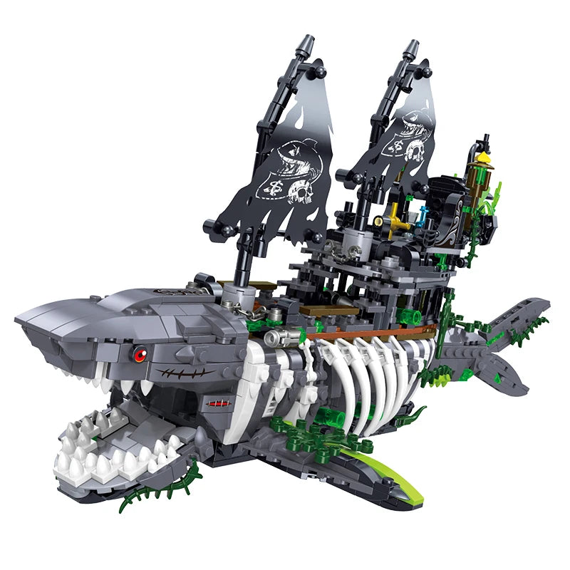 Shark Boat Pirate Ship with Light (1151+ Pcs)