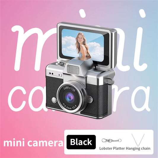 Palm-Sized Mini Digital Camera 180Â°Â°° Flip Selfie Screen with Flashlight Multiple Filters Keychain Portable Digital Camera LK027
