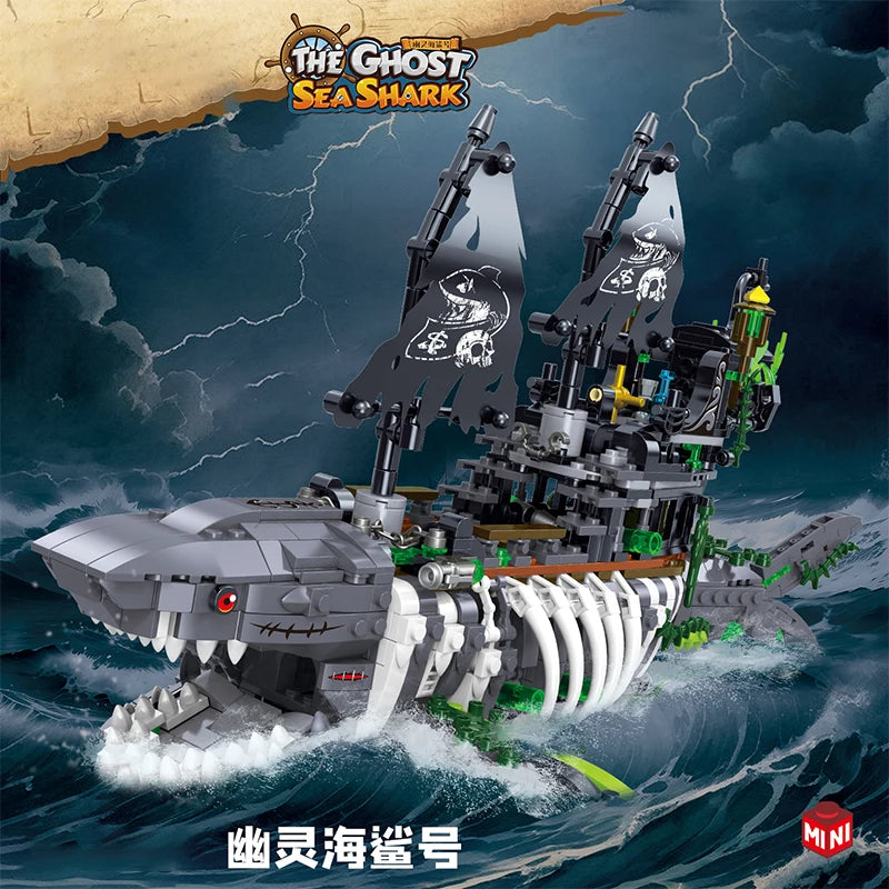 Shark Boat Pirate Ship with Light (1151+ Pcs)