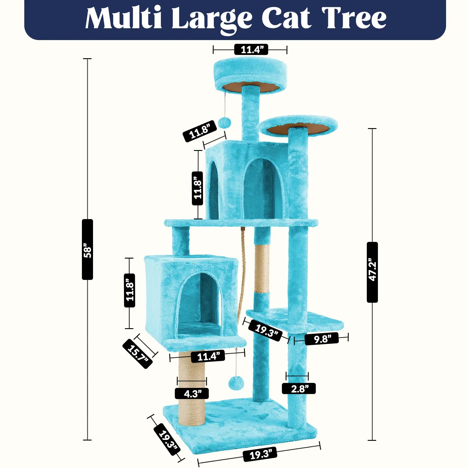 [Dealsforyoudays]Wecharmer Cat Tree / Tower for Indoor with Green Leaves, Cat Condo Cozy Plush House with Hang Ball, Pet Furniture with Scratching Posts Cat Tree,Summerwins