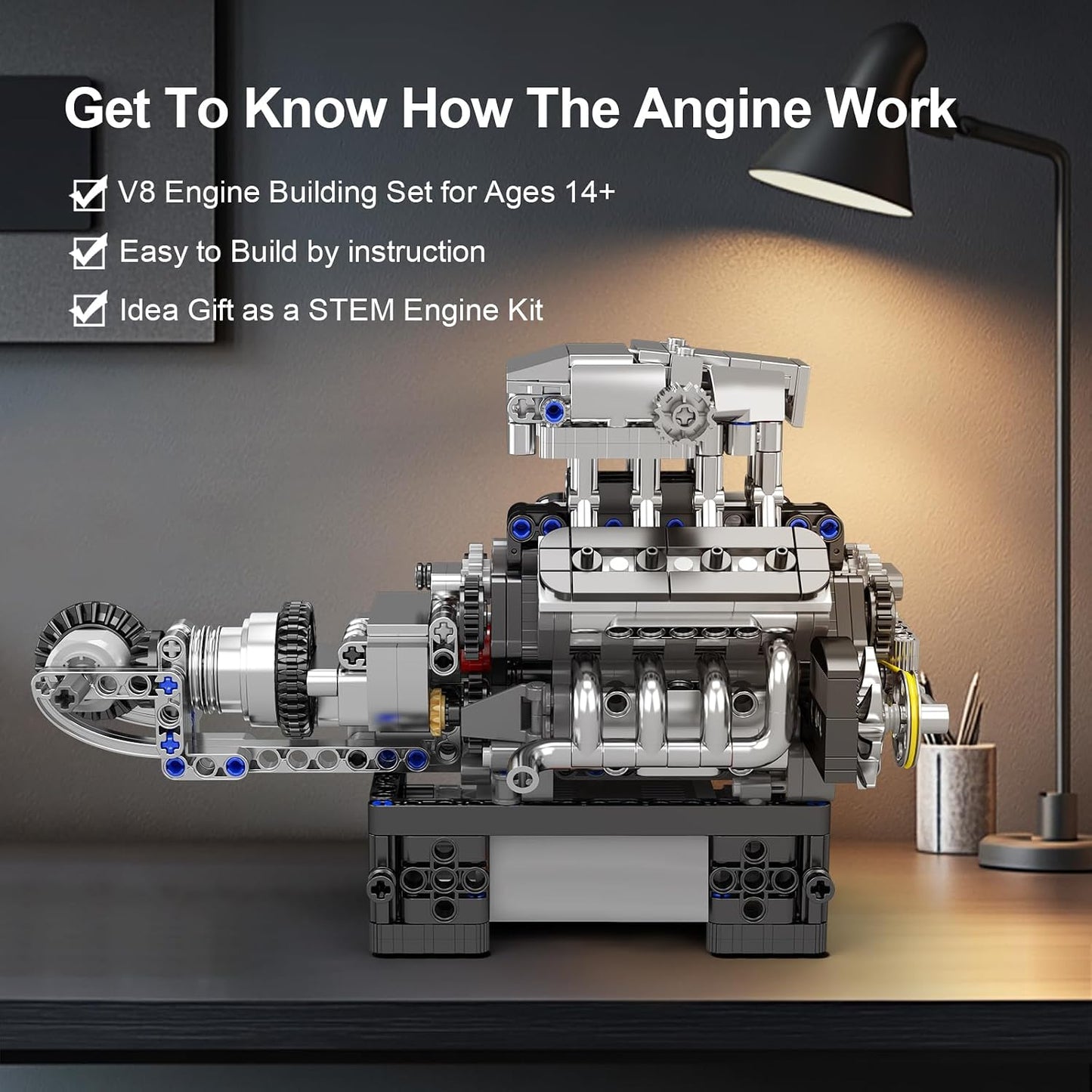 Supercar V8 Engine Model Kit (Runs!)