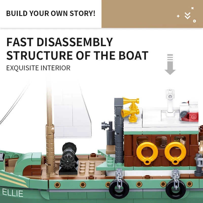 Fishing Trawler & Shark Desktop Model