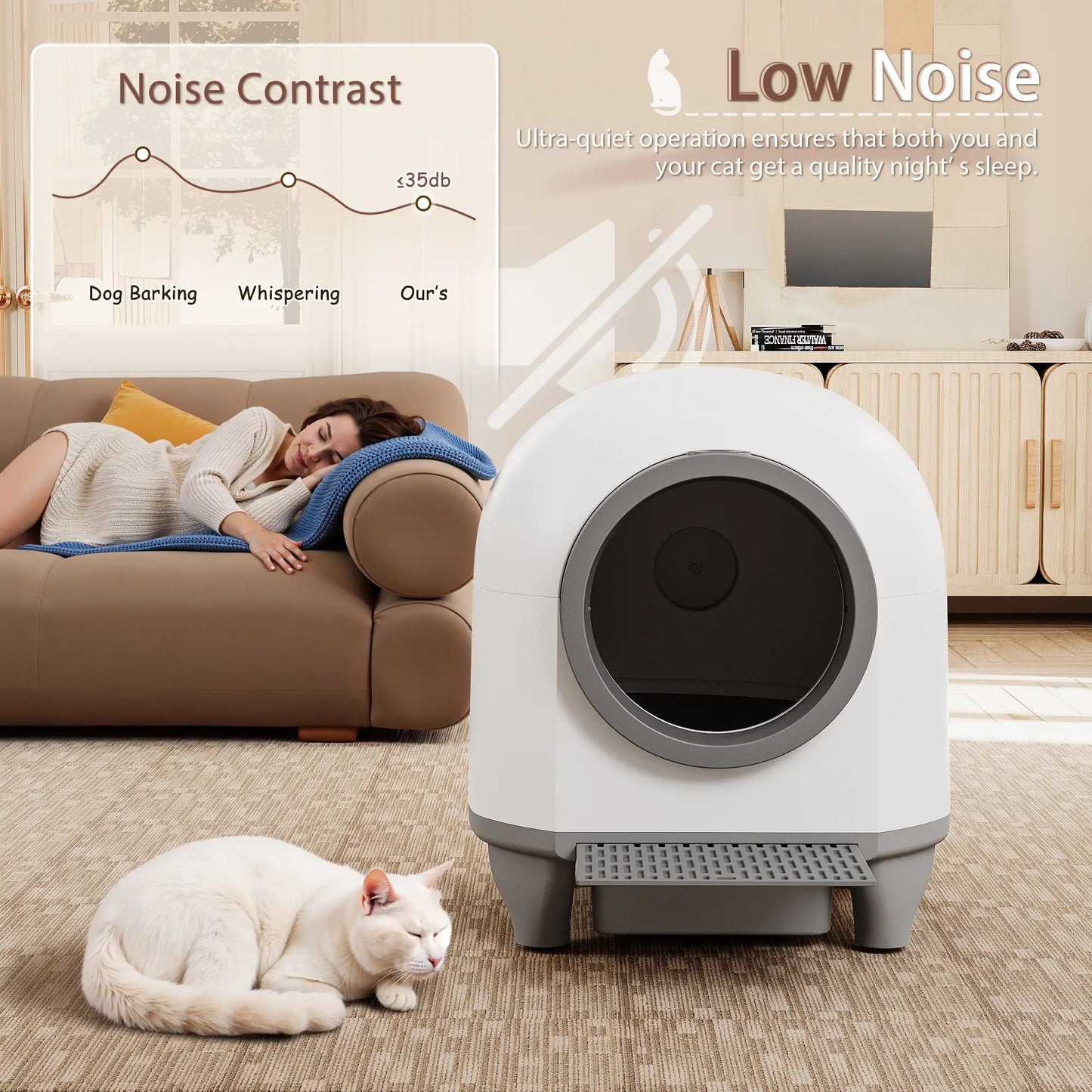 Warcat Smart Low-Noise Auto-Cleaning Litter Box 90L Self Cleaning Cat Litter Box App-Controlled via 2.4G Wifi with Smart Sensors, Safety Protection, Easy Maintenance, Easy Setup & Clean #Tiktokshopdealsforyoudays #Dealsforyoudays