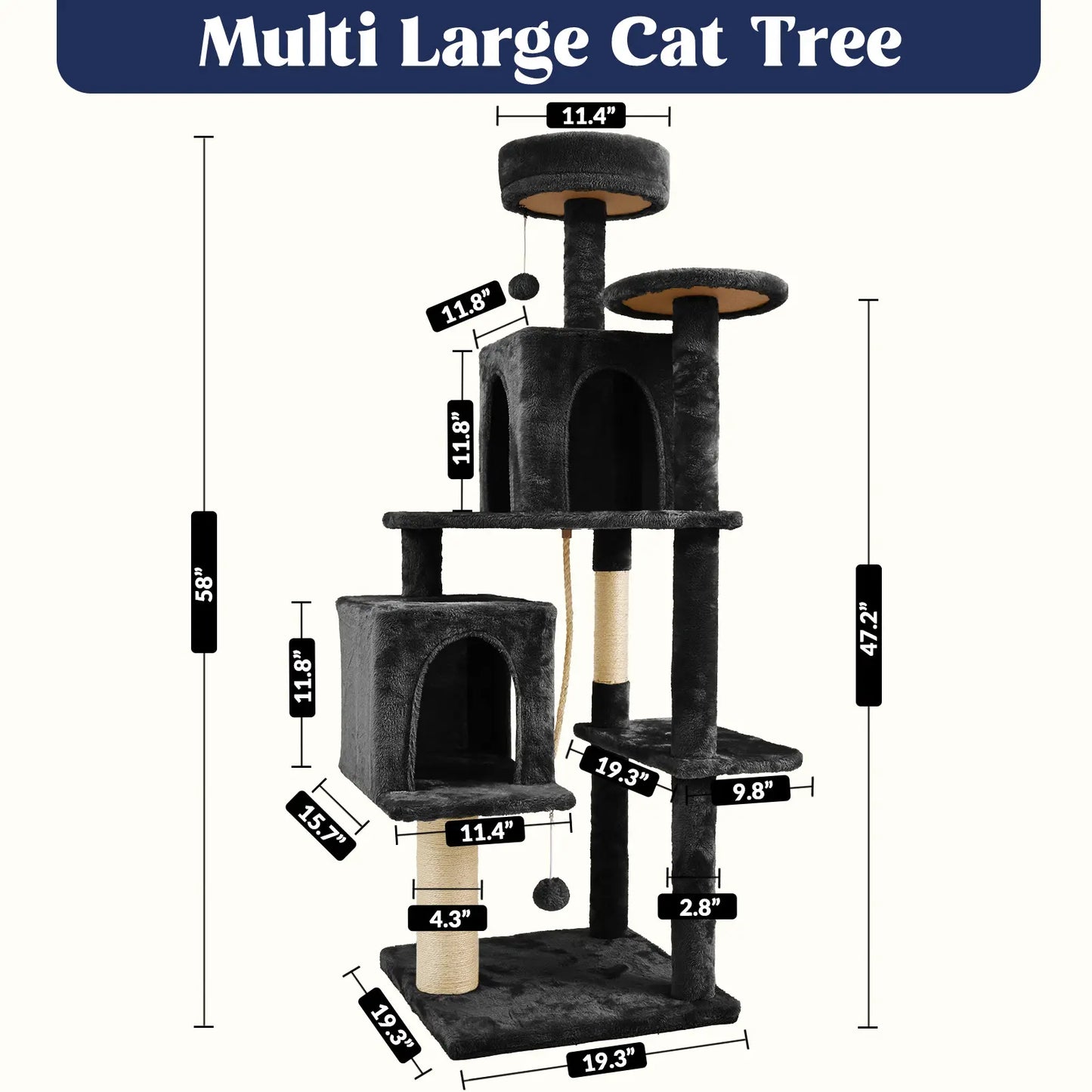 [Dealsforyoudays]Wecharmer Cat Tree / Tower for Indoor with Green Leaves, Cat Condo Cozy Plush House with Hang Ball, Pet Furniture with Scratching Posts Cat Tree,Summerwins