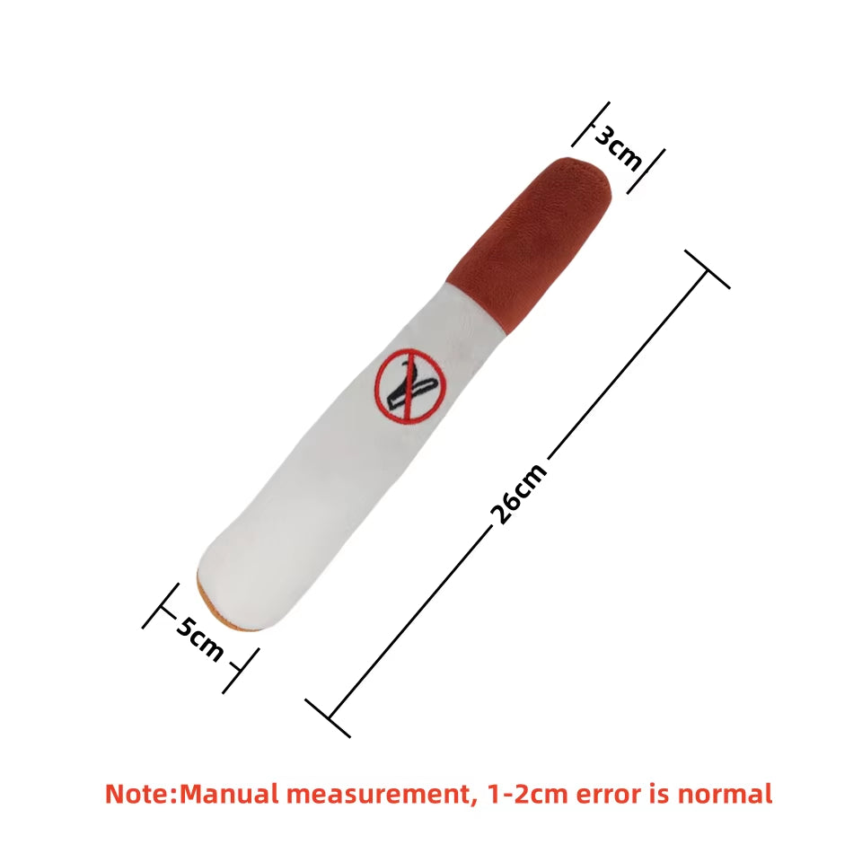 Indestructible Plush Dog Toy - Interactive Squeaky Cigar for Small Breeds and Chewing Enthusiasts