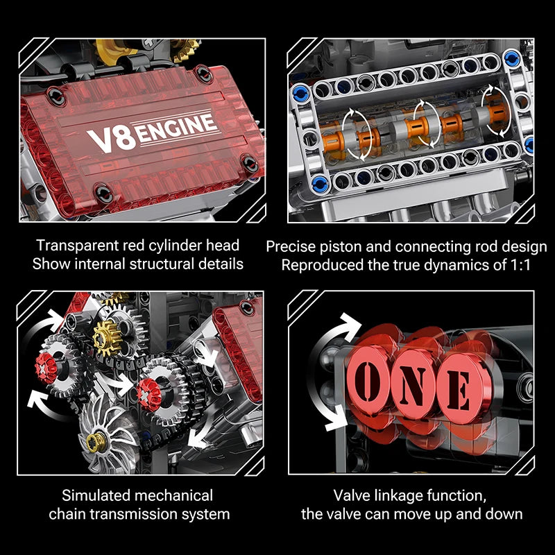 V8 Engine Motorized Model (DIY Edition)