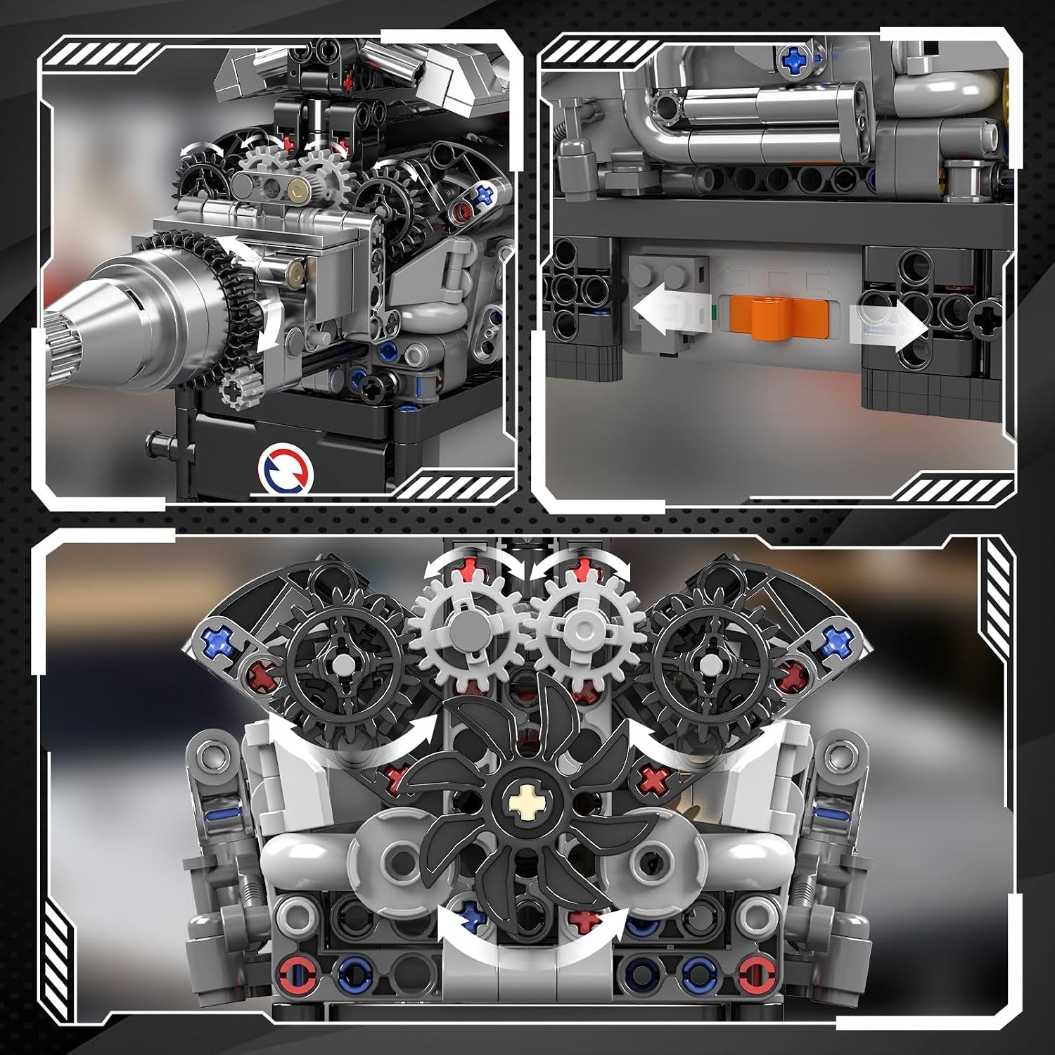 V12 Engine Model Kit (Runs! 733 Pcs)
