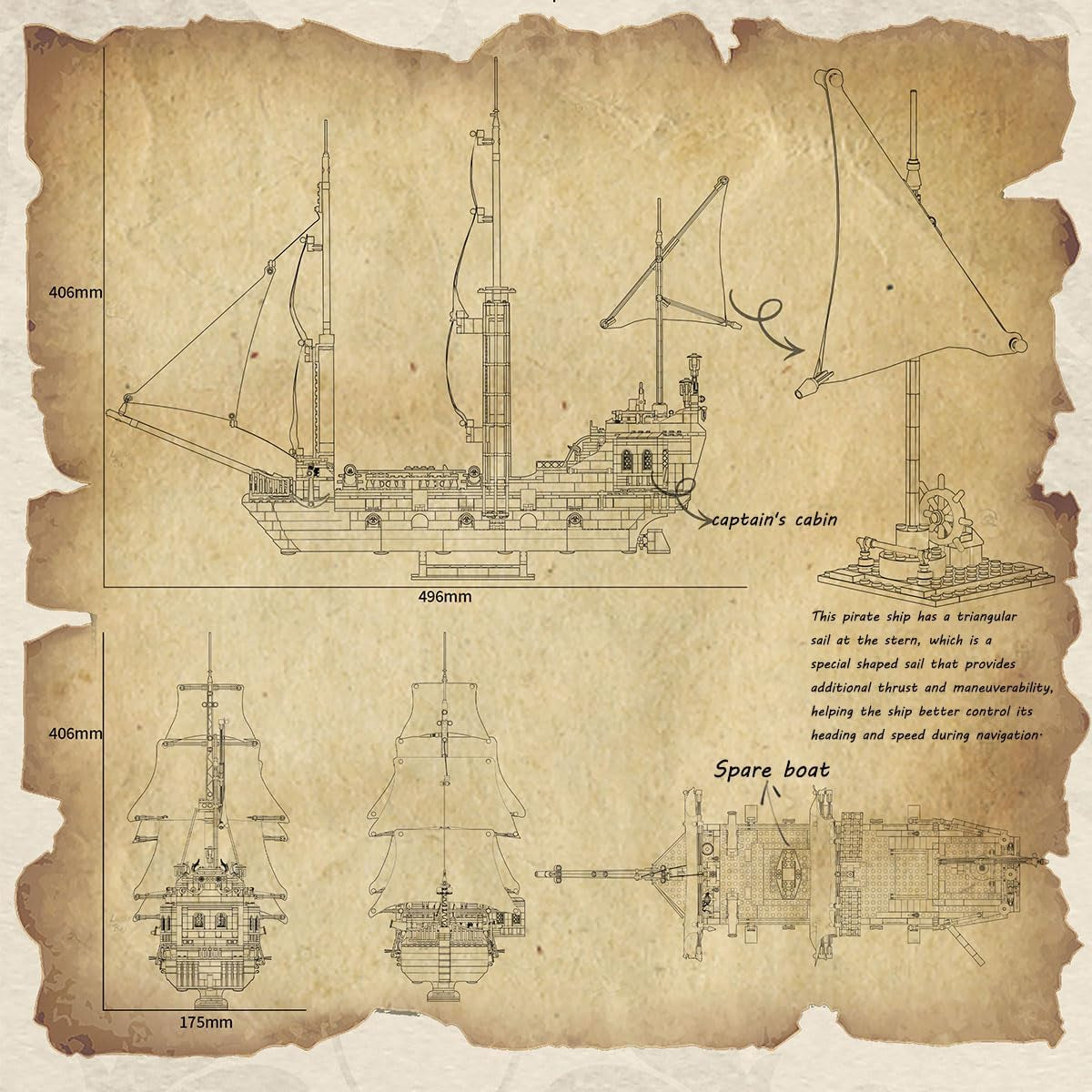 Black Pearl Pirate Ship Mini (1424+ Pcs)