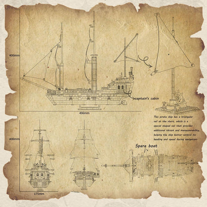 Black Pearl Pirate Ship Mini (1424+ Pcs)