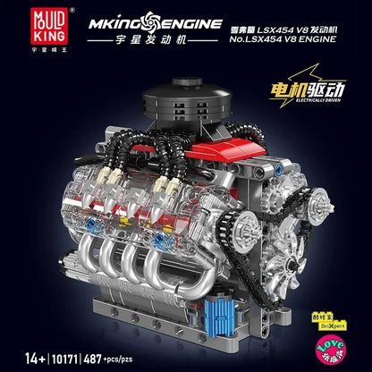 LSX454 V8 Engine Motorized Model (487+ Pcs)