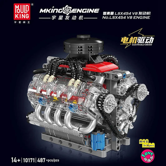 LSX454 V8 Engine Motorized Model (487+ Pcs)
