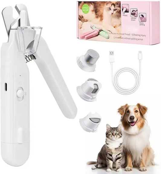 2-in-1 Pet Nail Clipper & Grinder — Ultra Quiet Rechargeable Trimmer