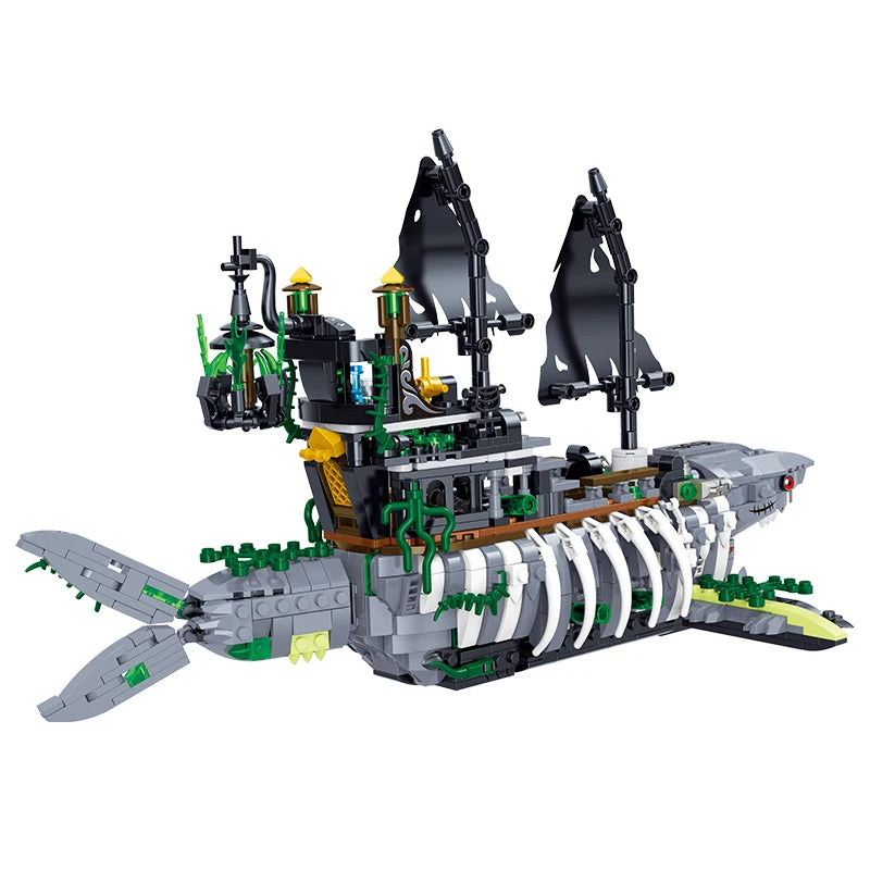 Shark Boat Pirate Ship with Light (1151+ Pcs)
