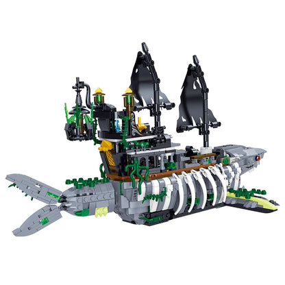 Shark Boat Pirate Ship with Light (1151+ Pcs)