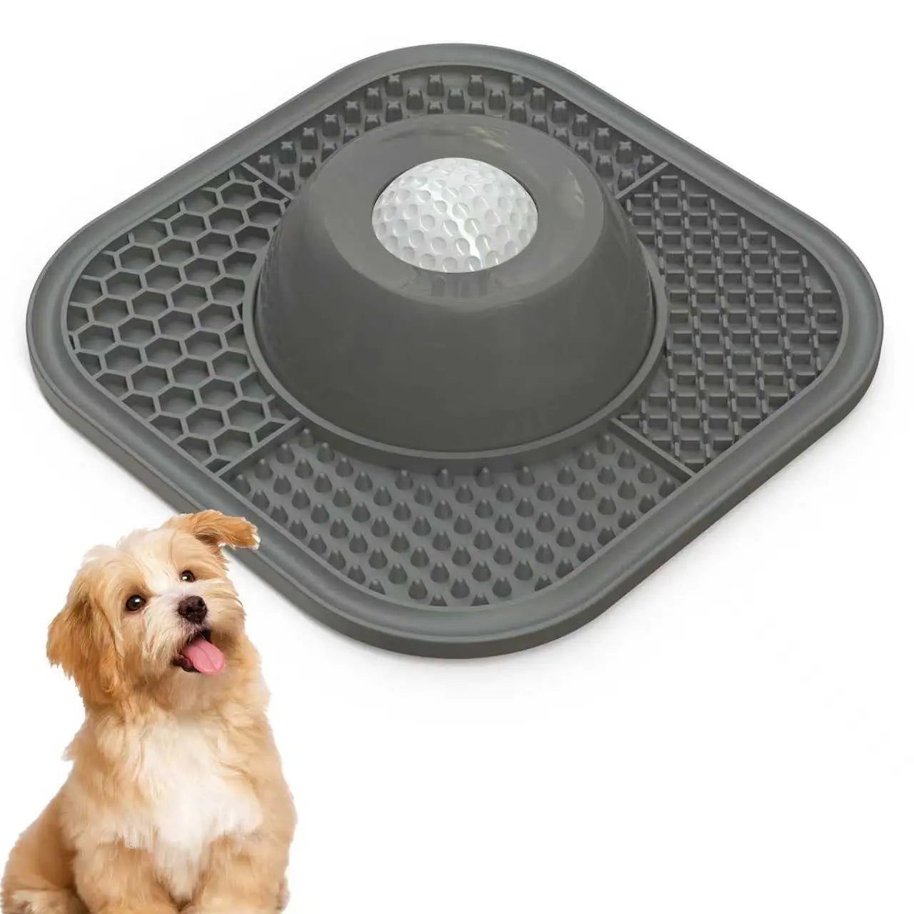 PLOSIF Slow Feeder Dog Bowl - Anti-Slip Ball-In Design for Liquid Treats, 3/4 Cup Bone Broth Yogurt Lick Toy for Small Medium Large Breeds, Slow Feeders for Dietary Supplement/Post-Op Nutrition, Pet Supplies Dog Accessories, Feeder Bowl Bowls