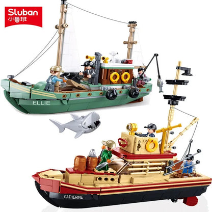 Fishing Trawler & Shark Desktop Model
