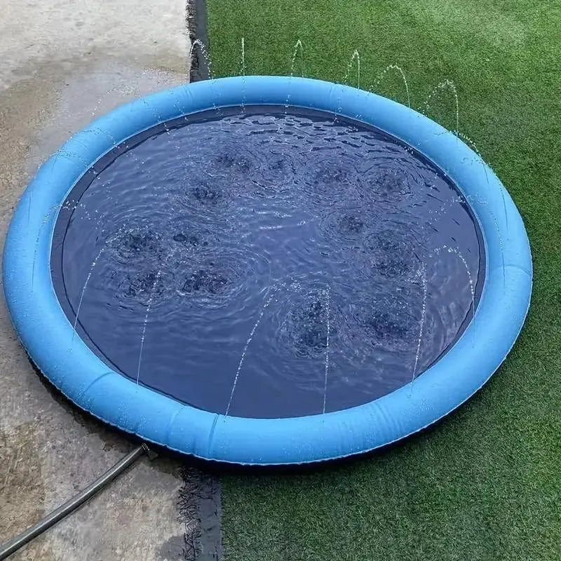 Outdoor Dog Splash Pad — Portable Non-Slip Water Sprinkler Mat