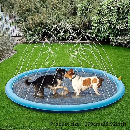 Outdoor Dog Splash Pad — Portable Non-Slip Water Sprinkler Mat