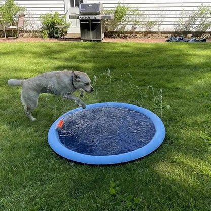 Outdoor Dog Splash Pad — Portable Non-Slip Water Sprinkler Mat