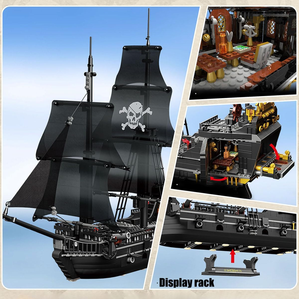 Black Pearl Pirate Ship Mini (1424+ Pcs)
