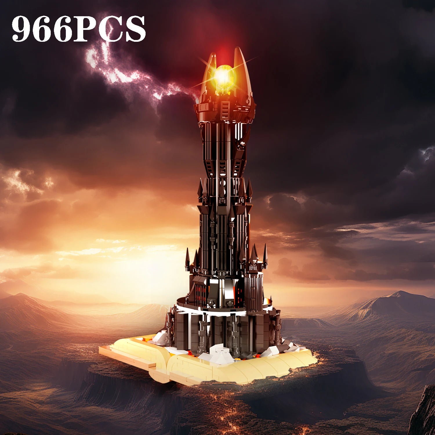 Black Tower Magic Book (966+ Pcs, with Lights)