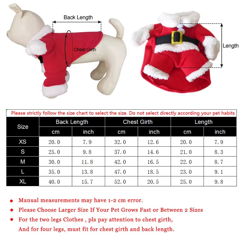 Christmas Cat Costumes Funny Santa Claus Clothes for Small Cats Dogs Xmas New Year Pet Cat Clothing Winter Kitty Kitten Outfits