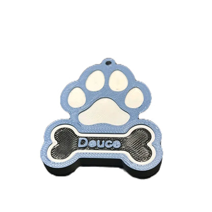 Custom 3D Printed NFC Dog Tag with Paw Print Design and Personalized Name for Pet Identification