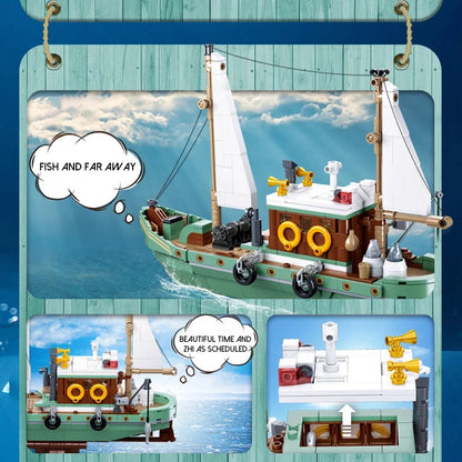 Fishing Trawler & Shark Desktop Model