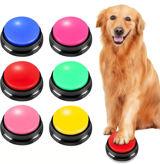 Dog Communication Buttons — 6-Pack Recordable Training Buzzers