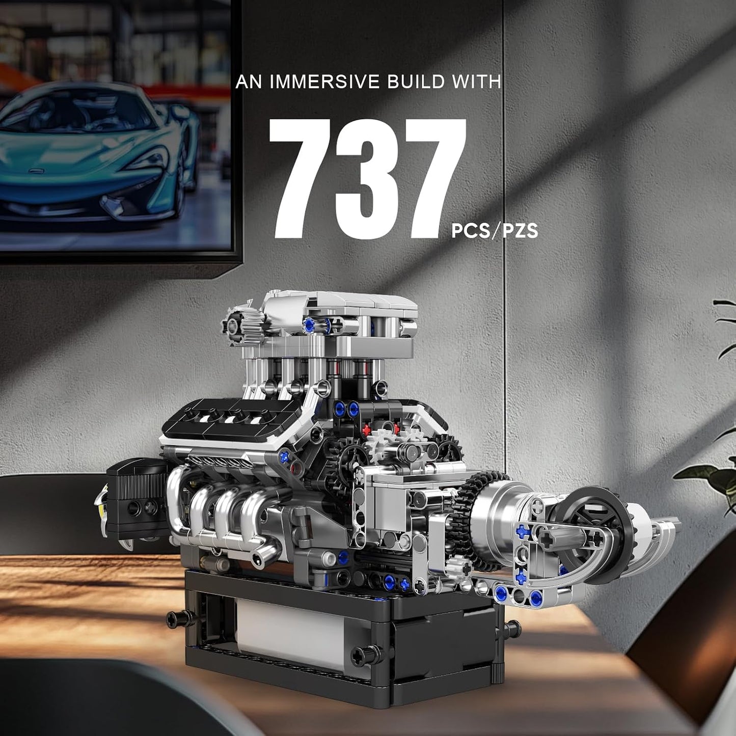 Supercar V8 Engine Model Kit (Runs!)