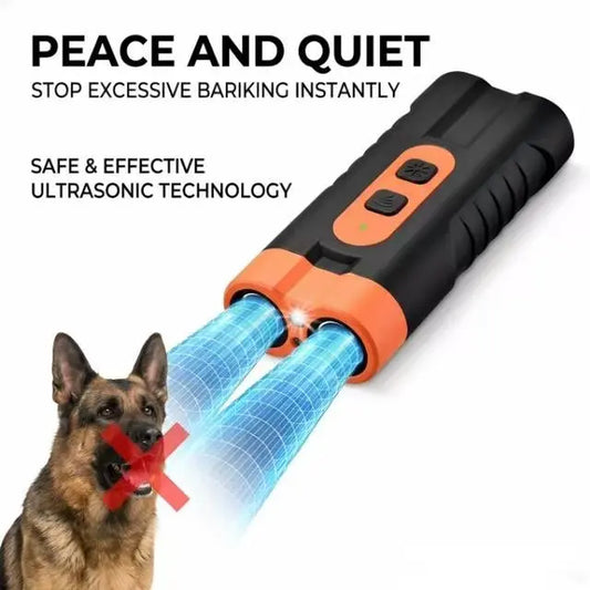 Ultrasonic Dog Bark Deterrent — USB-Rechargeable, 50 ft Range Trainer