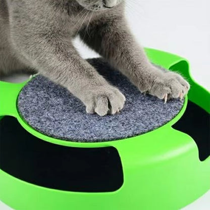 Interactive Cat Toy Turntable Roller Mouse - Intelligent Training Track and Scratching Accessory for Pets