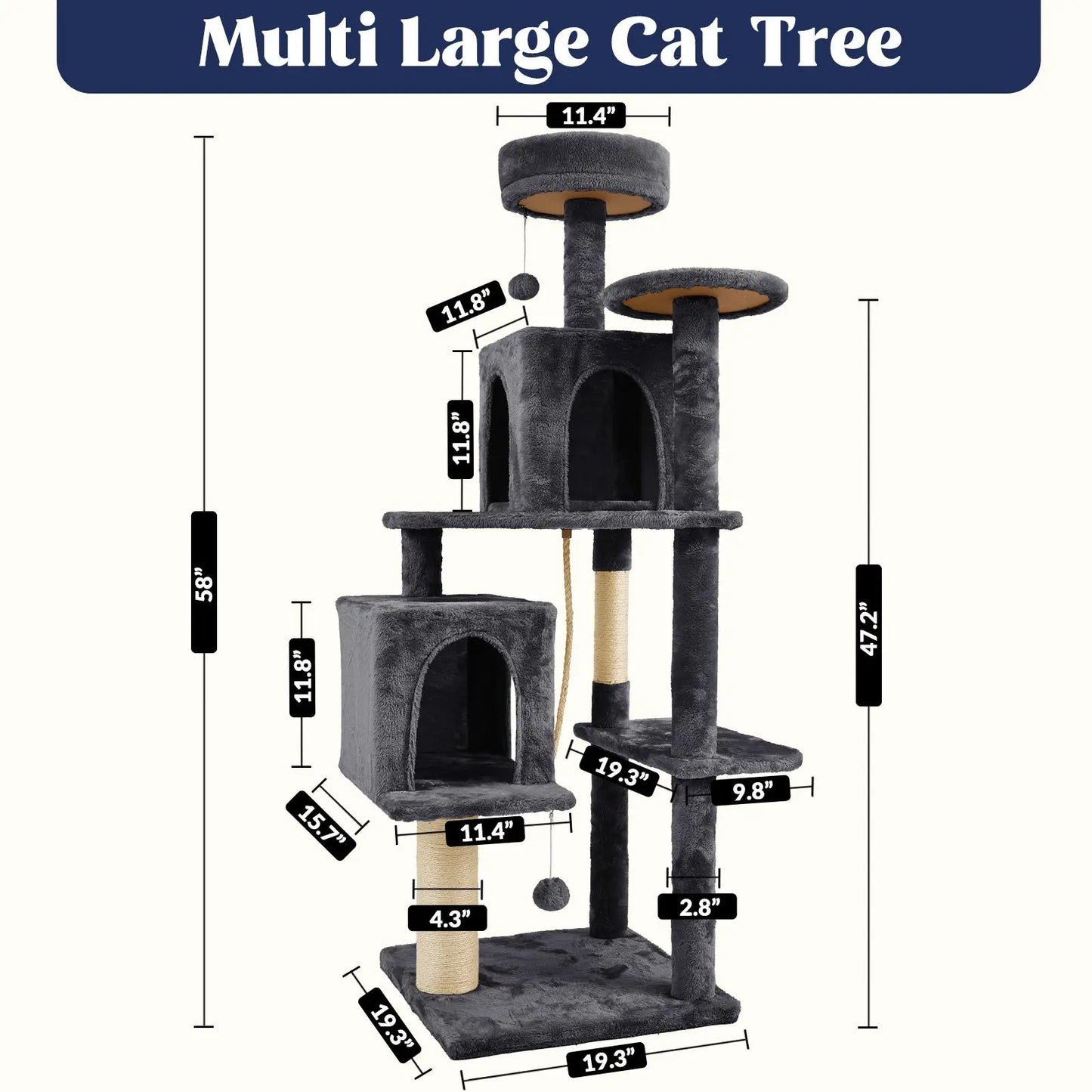 [Dealsforyoudays]Wecharmer Cat Tree / Tower for Indoor with Green Leaves, Cat Condo Cozy Plush House with Hang Ball, Pet Furniture with Scratching Posts Cat Tree,Summerwins