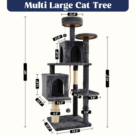 Cat Tree Botanical Edition — Plush Condo with Scratching Posts