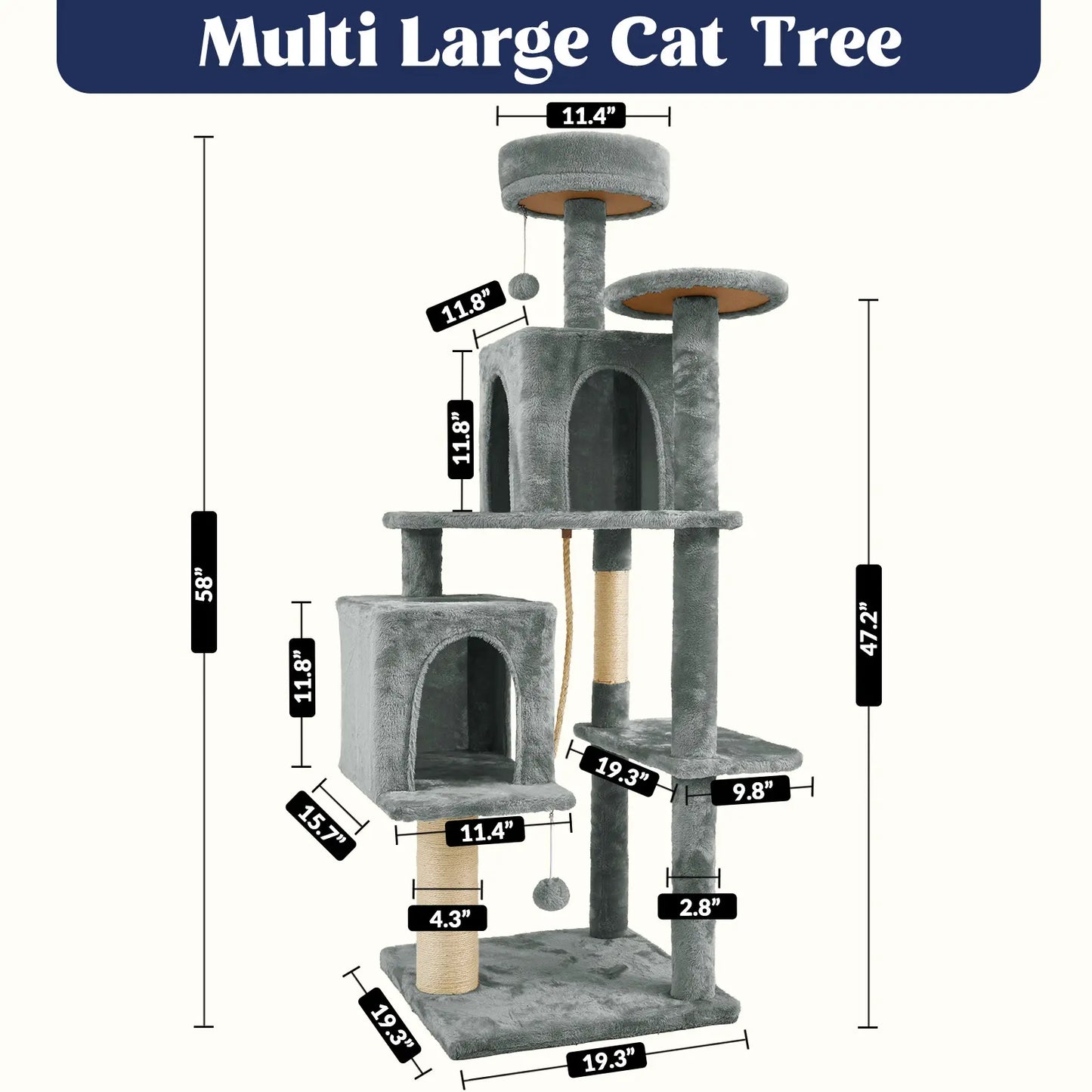 [Dealsforyoudays]Wecharmer Cat Tree / Tower for Indoor with Green Leaves, Cat Condo Cozy Plush House with Hang Ball, Pet Furniture with Scratching Posts Cat Tree,Summerwins