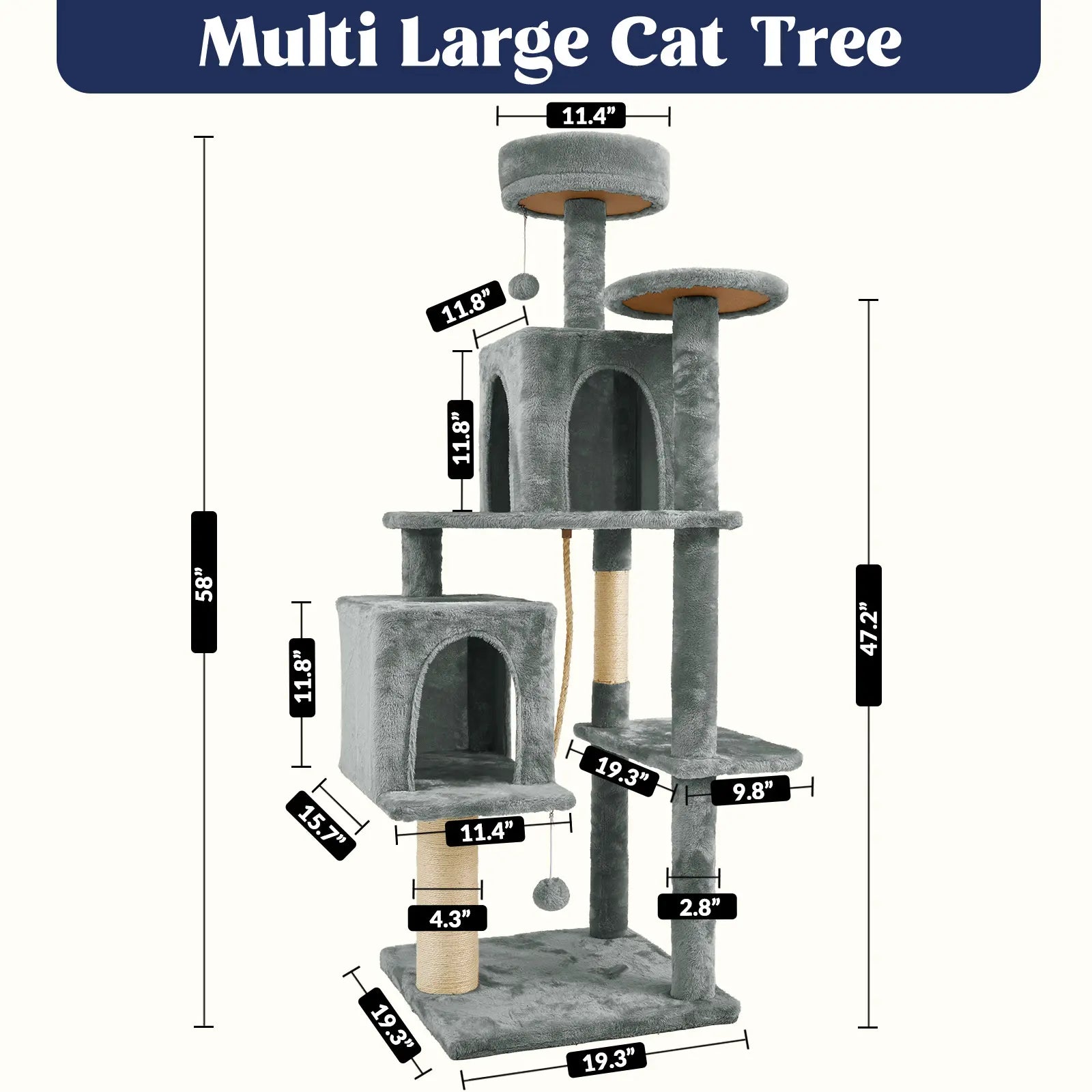 [Dealsforyoudays]Wecharmer Cat Tree / Tower for Indoor with Green Leaves, Cat Condo Cozy Plush House with Hang Ball, Pet Furniture with Scratching Posts Cat Tree,Summerwins